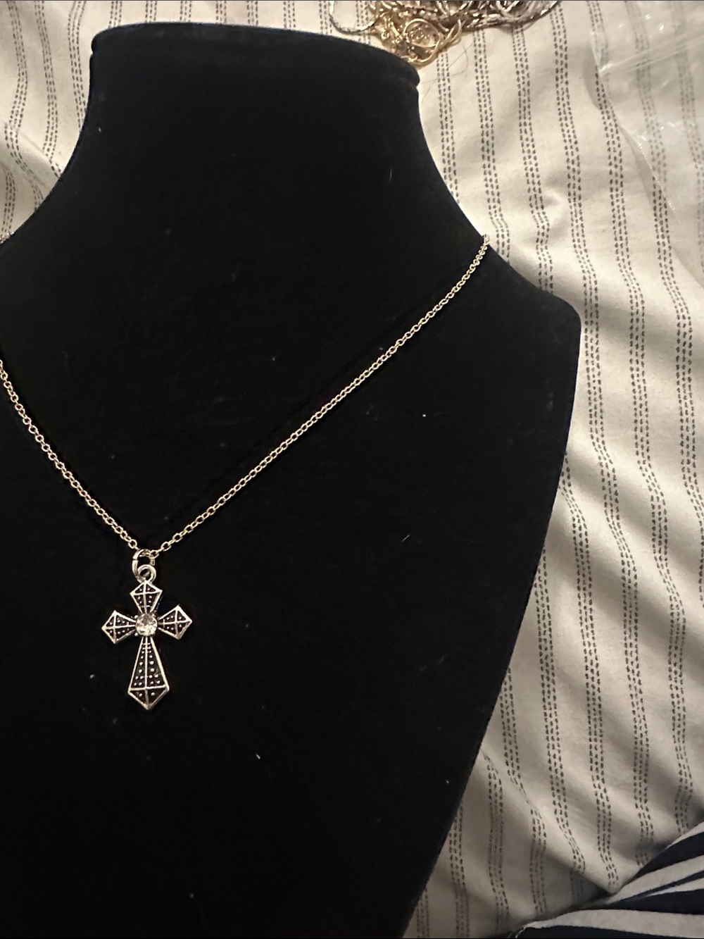 Delicate Silver Cross Pendant Necklace - Women's Jewelry